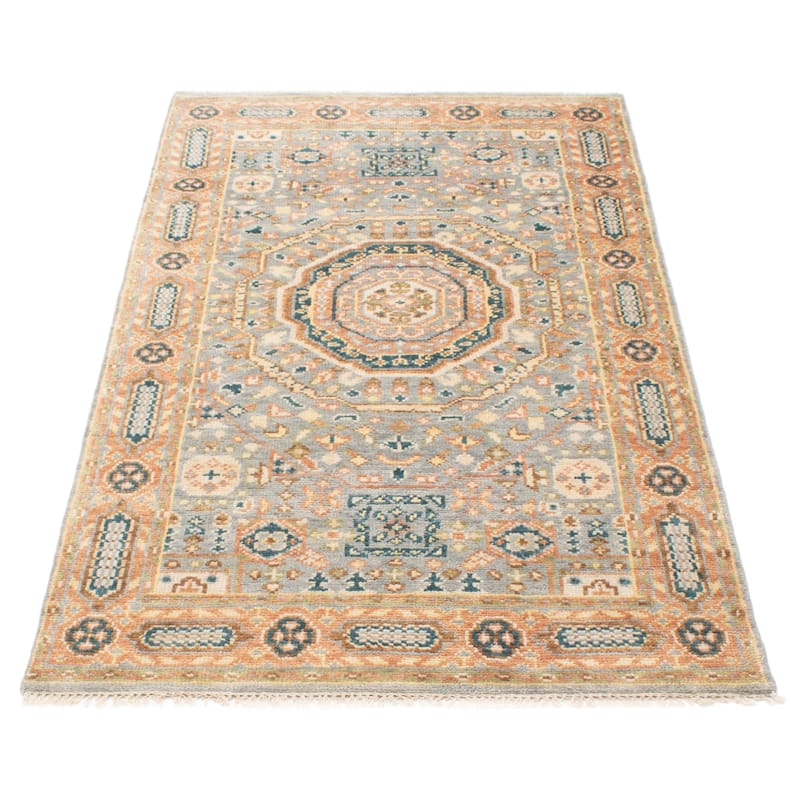 ECARPETGALLERY Hand-knotted Jules Serapi Light Blue Wool Rug - 4'8 x 8'2