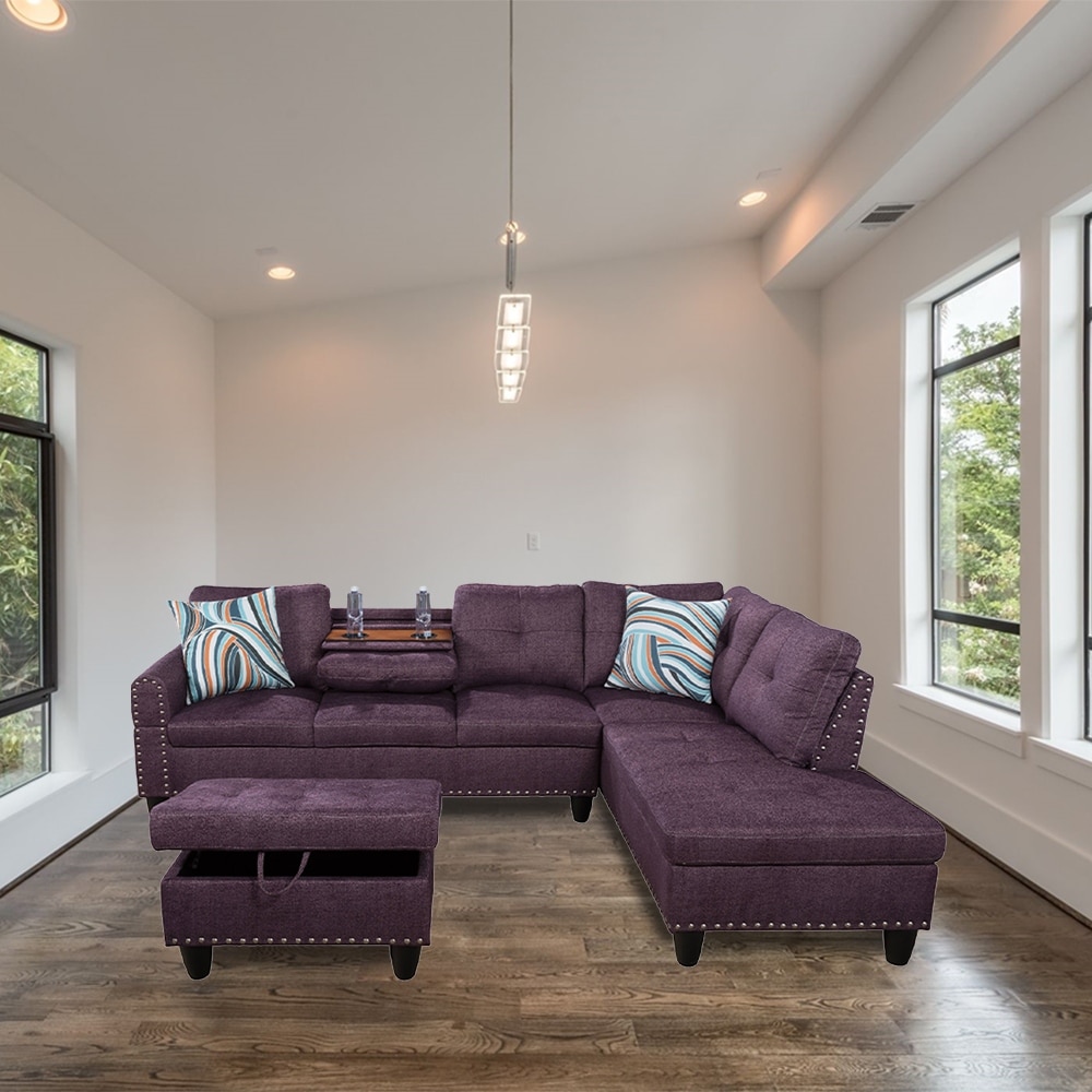 Small outlet purple sectional