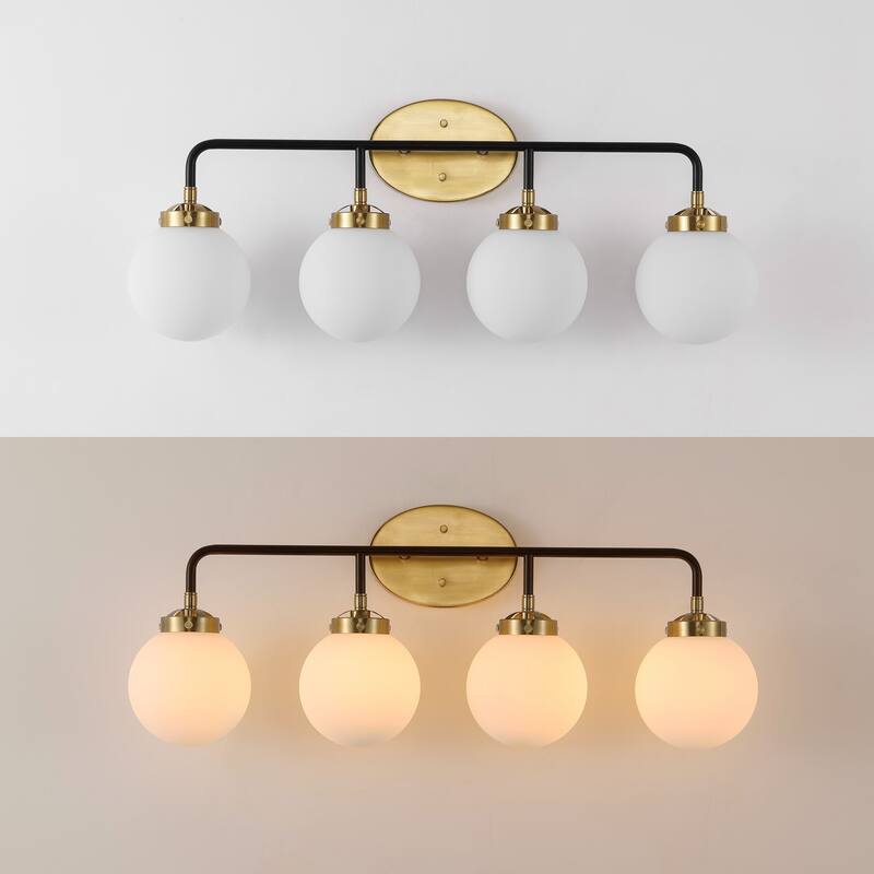 Bevin Contemporary Transitional Iron/Glass LED Vanity Light, by JONATHAN Y