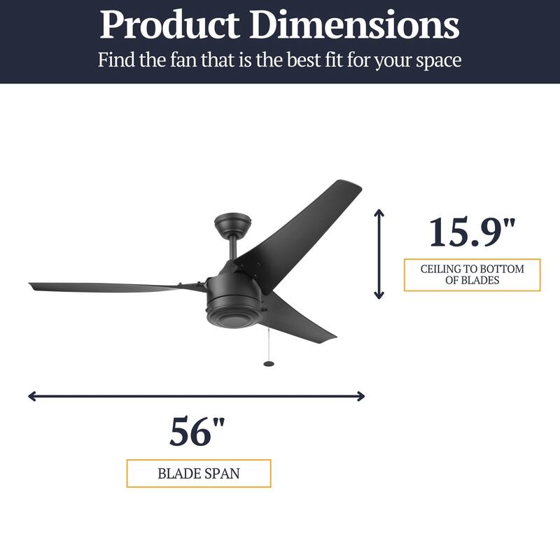 56" Prominence Home Talib Indoor/Outdoor Ceiling Fan, Wet Rated