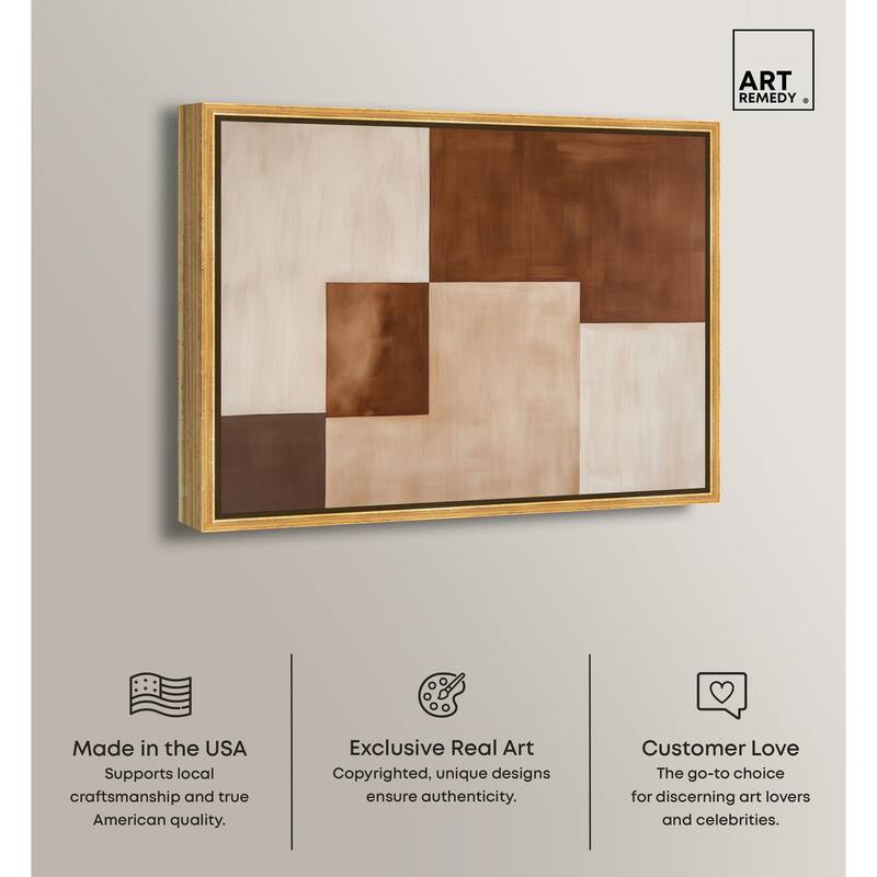 Cream and Brown Panels III Canvas by Art Remedy