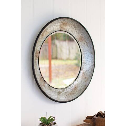 Rustic Large Round Metal Mirror For Home Decor