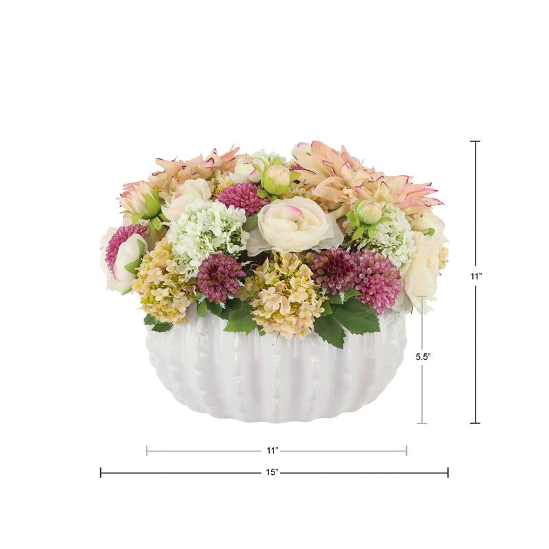 Dahlia and Ranunculus Centerpiece - 11