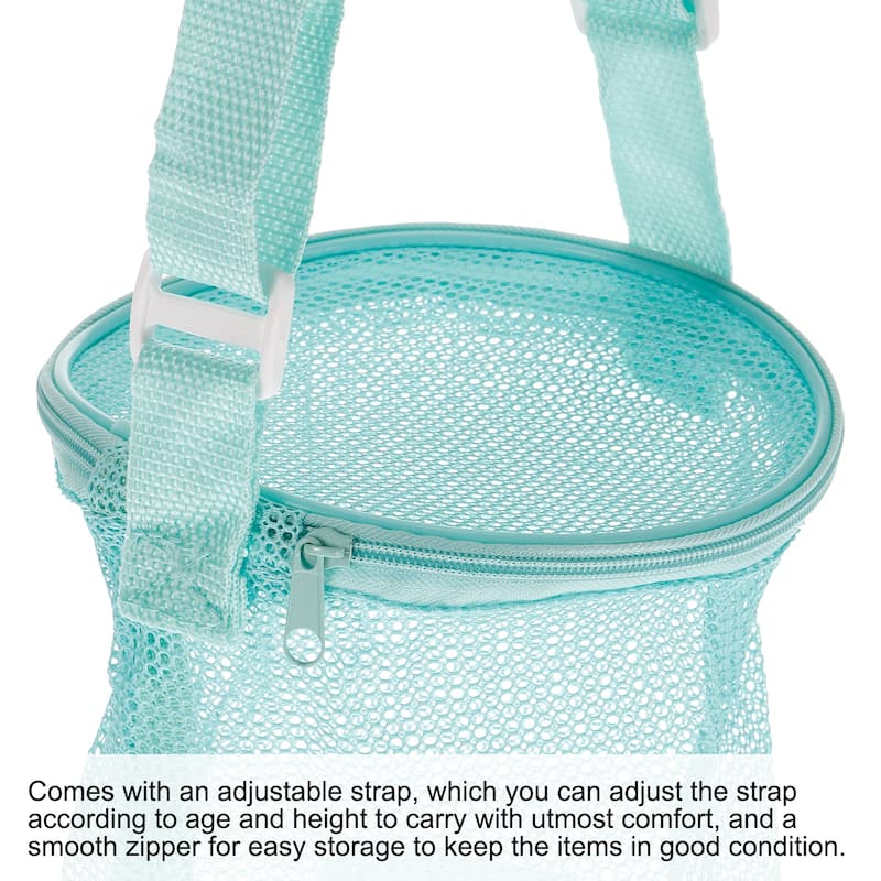 Mesh Beach Bag, Sea Shells Mesh Tote Sand Boxes Nets Bags, Green
