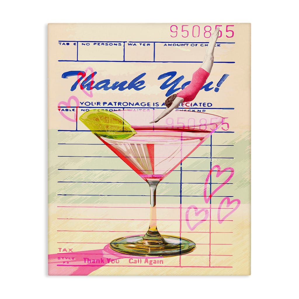 Stupell Vintage Diver into Cocktail Canvas Wall Art Design By Lil' Rue