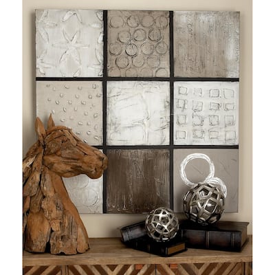 Gray Wood Geometric Decorative Wall Art