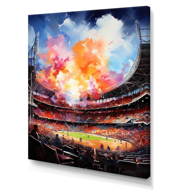 Designart "Sport Stadium In Spotlight II" Stadiums Canvas Wall Art