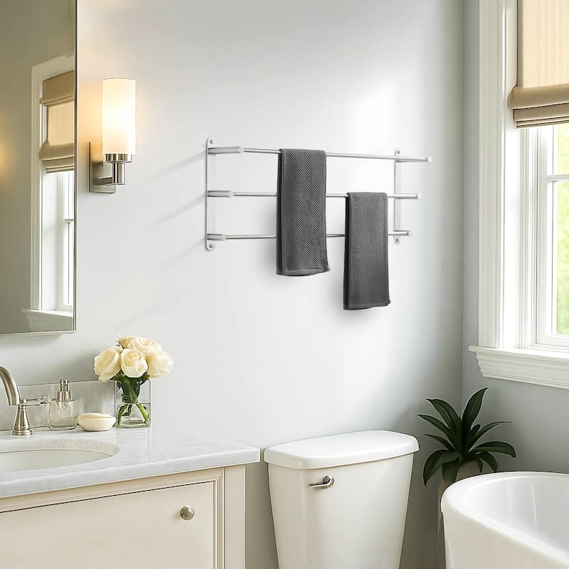 WOWOW Modern 3-Tier Wall Mounted Towel Rack