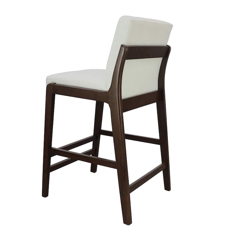 Christopher Knight Home - Eli Classic Wooden Upholstered Bar Stool with Padded Seat and Backrest