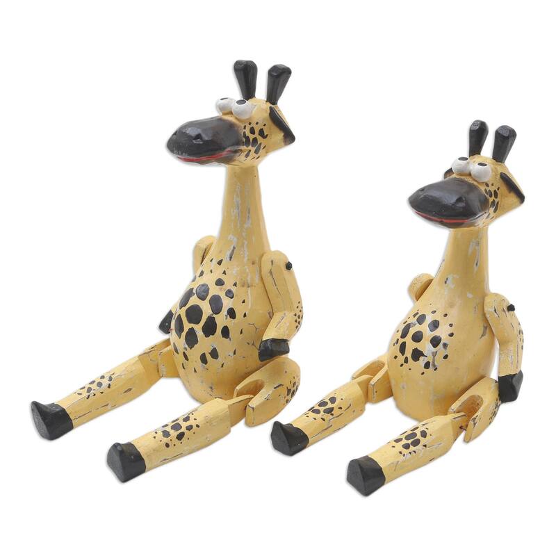 Novica Handmade Spotted Pair Wood Statuettes (Pair)
