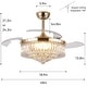 preview thumbnail 40 of 43, Kviflon 48'' Crystal Ceiling Fan with Lights and Remote 6 Speed, 3 Light Change Retractable Blades Chandelier Ceiling Fan