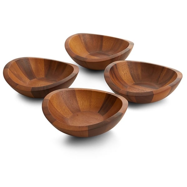 slide 1 of 5, Nambe Braid Individual Salad Bowls Set of 4 Brown - 4 Piece