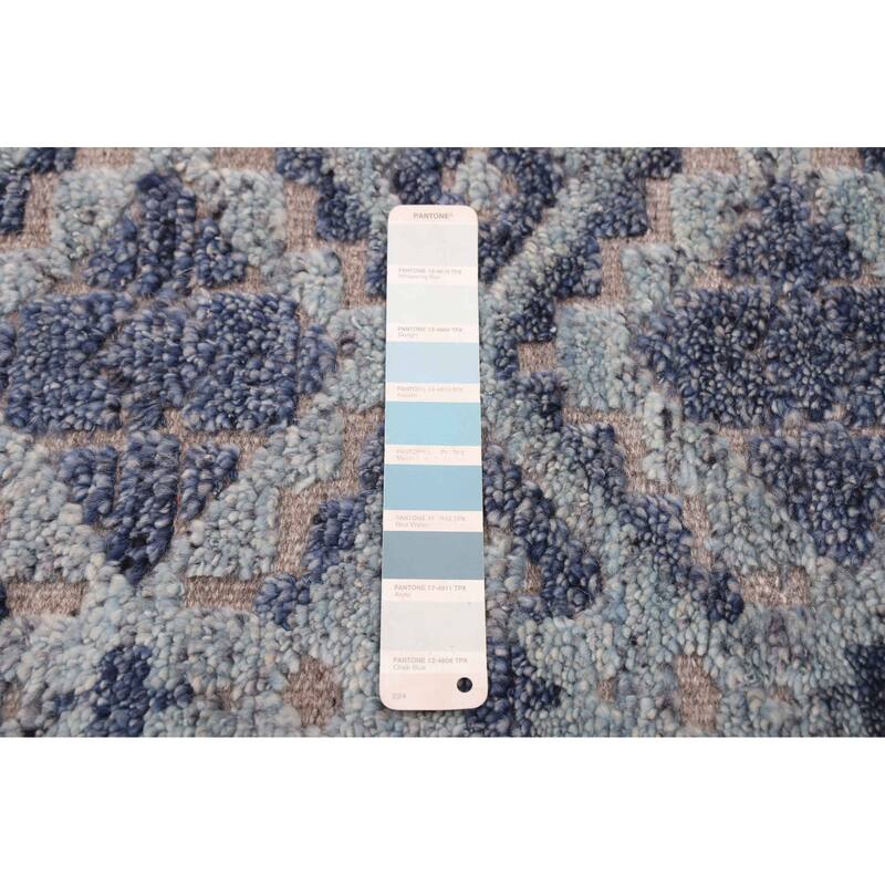 ECARPETGALLERY Hand-knotted Tangier Light Blue Wool Rug - 5'4 x 7'8