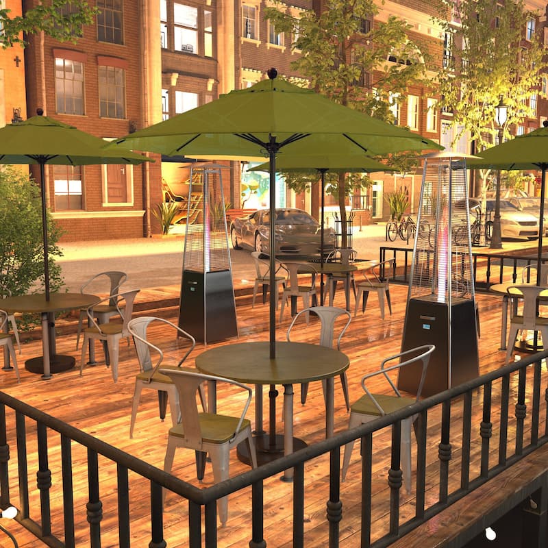 California Umbrella 7.5' Venture Series Patio Umbrella, Bronze Aluminum Pole Fiberglass Ribs Push Lift, Olefin Royal Blue