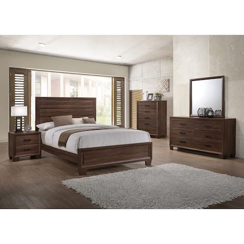 Addison Medium Warm Brown 4-piece Panel Bedroom Set