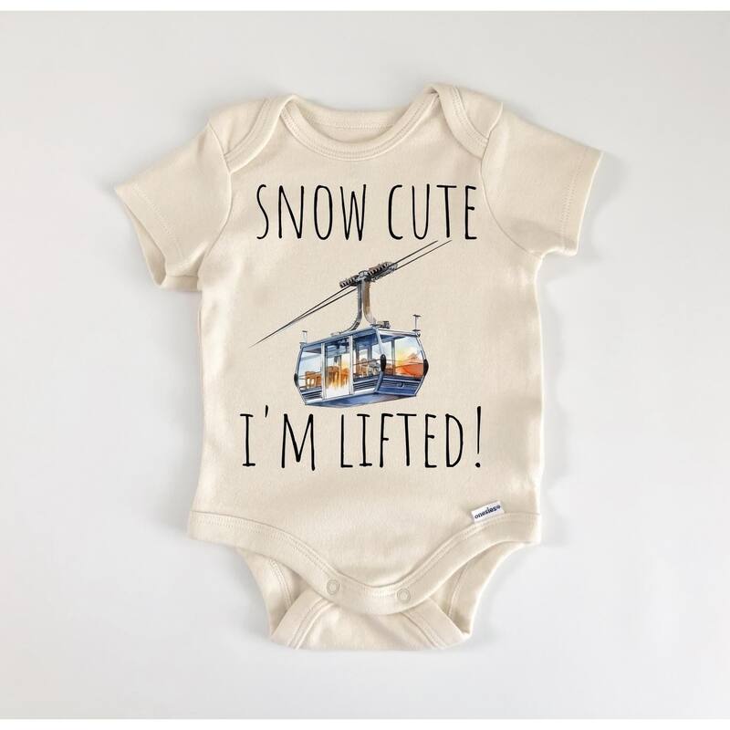 Snowboarding Snowboard - Baby Boy Girl Clothes Infant Bodysuit Funny Cute - Natural - Newborn