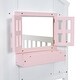 preview thumbnail 5 of 22, Artsy Twin over Twin Wood House Roof Bunk Bed with Roof, Window Box, Door, Safety Guardrails and Ladder
