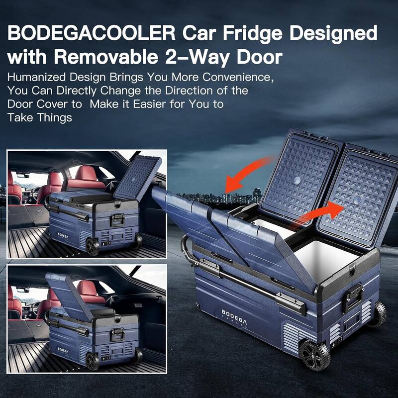 BODEGA Car Refrigerator,Dual Zone Cooler,Temp Independent,APP Control