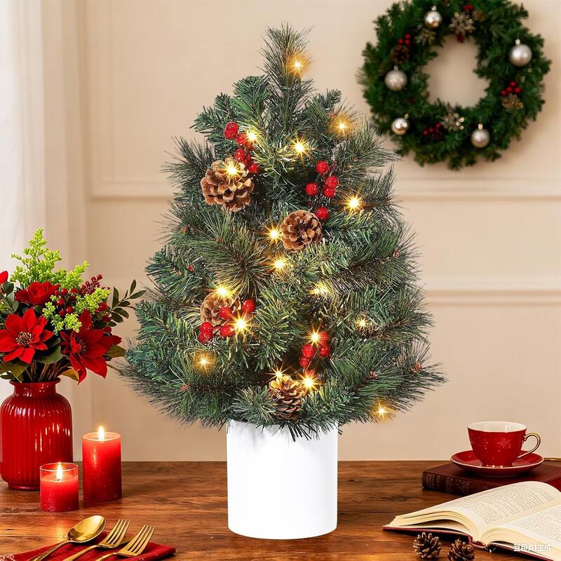 2 Ft Tabletop Mini Christmas Tree for Xmas Decor - 2 ft