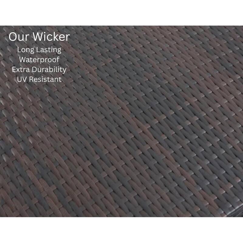 Eternity Brown 6-Piece Wicker Outdoor Chaise Lounge Set with Beige Cushions - N/A