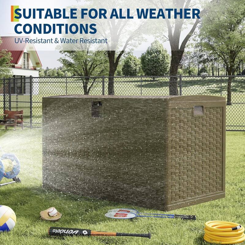 120 Gallon Outdoor Waterproof Storage Box Lockable for Patio