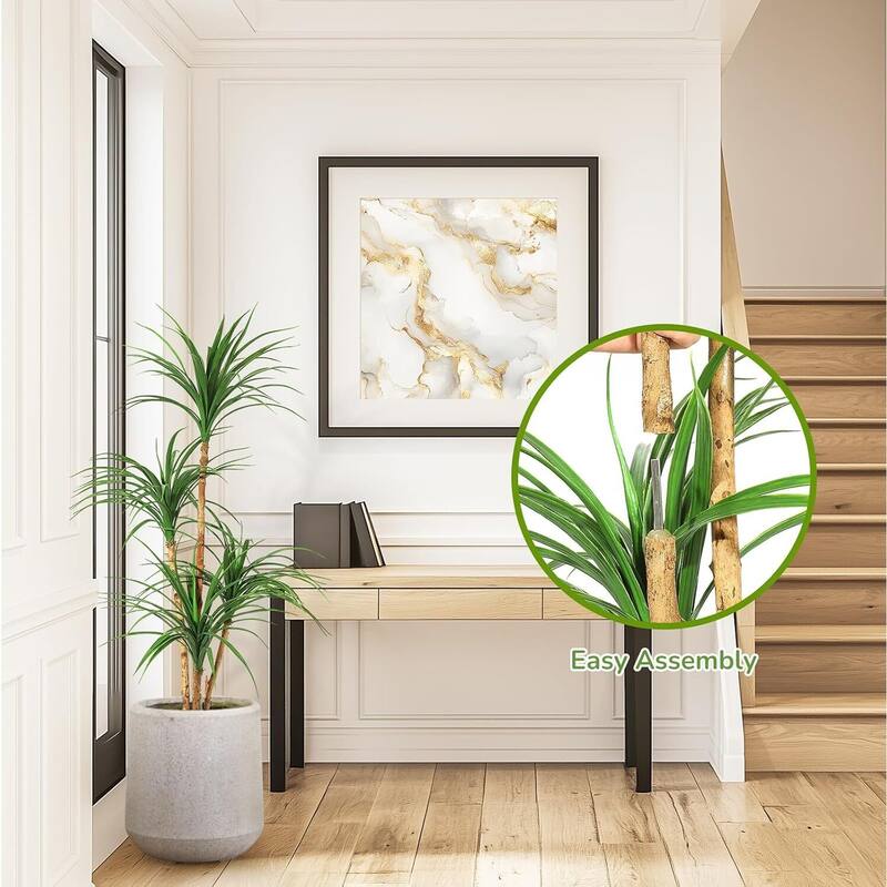 Artificial Dracaena Tree, Realistic Fake Dracaena Plant for Home Decor