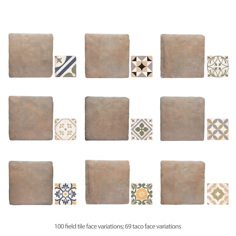 Merola Tile Benisa Marelle Teja with Aida Taco 11-7/8" x 17-3/4" Porcelain Floor and Wall Tile - Case (22 Tiles)