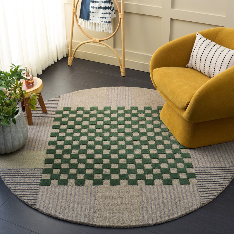 SAFAVIEH Handmade Genre Kiek Checkered Wool Rug