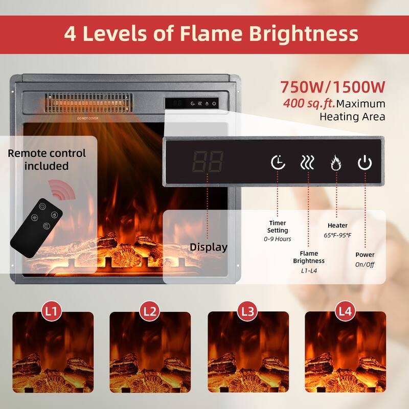 EROMMY Electric Fireplace Heater Mantel TV Cabinet, Media Entertainment Center, Energy Efficient Heater