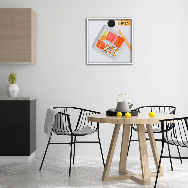 Stupell Delicious Sushi Plate Framed Giclee Art Design By Juliet Rose Philips
