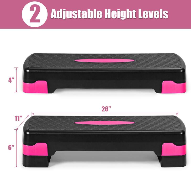 Costway 26'' Aerobic Exercise Stepper Cardio Trainer W/Riser