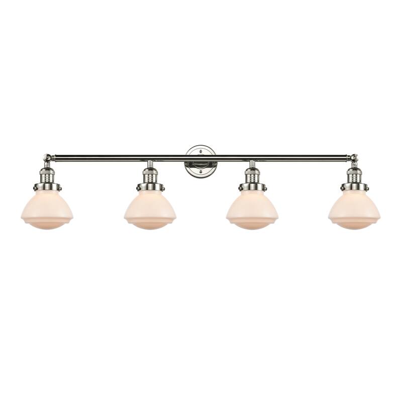 Innovations Lighting Olean 4 Light 43" Wide Bathroom Vanity Light - Polished Nickel / Matte White