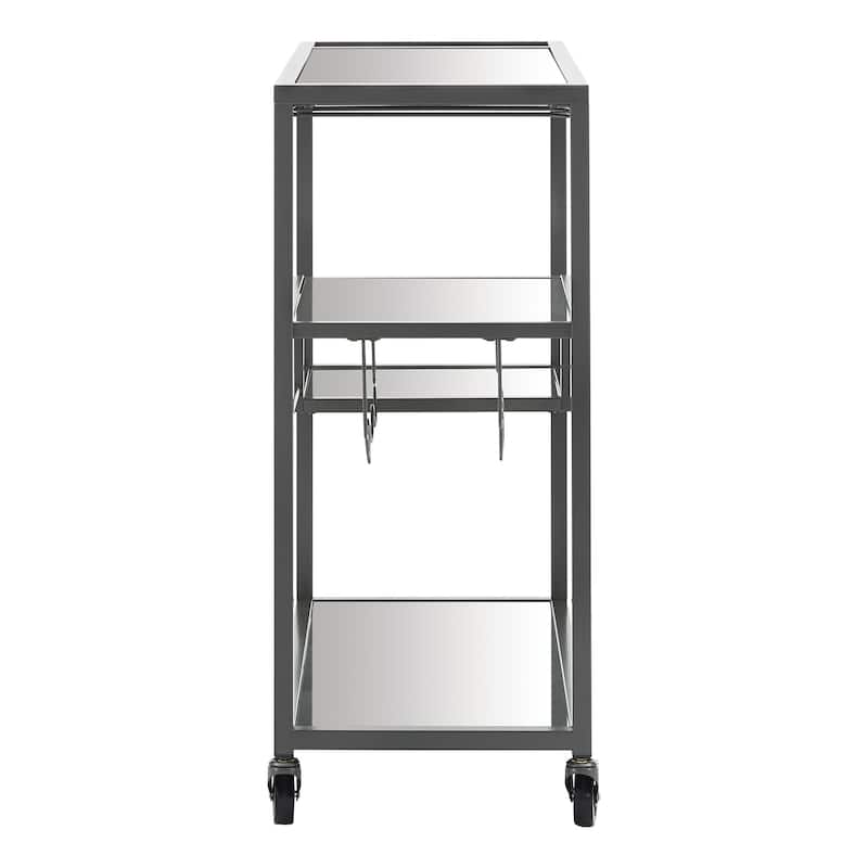 Metropolitan Mirrored Glass Top Metal Bar Cart by iNSPIRE Q Bold