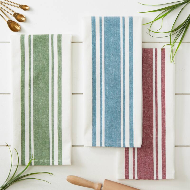 DII Vintage Red Chef Stripe Dishtowel (Set of 3)