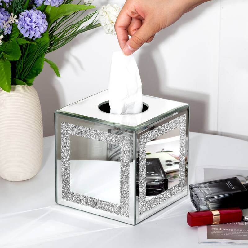 Poissy Mirrored Tissue Box Cover Holder