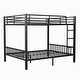 preview thumbnail 10 of 8, Queen over Queen Size Metal Bunk Bed with Ladder and Slats Support for Adults Teens