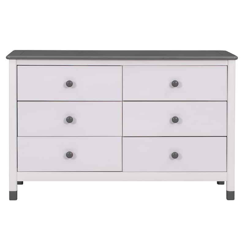 3-Pieces Bedroom Sets Twin Size Platform Bed with Nightstand and Storage dresser,Cream+Walnut