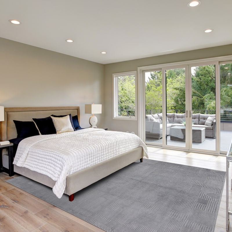 Gertmenian Arlo High Low Transitional Modern Gray Ivory Black Indoor Area Rug Collection