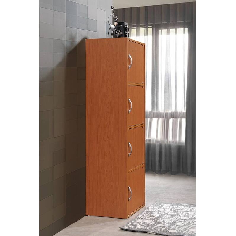 Hodedah 4-Shelf, 4-Door Bookcase