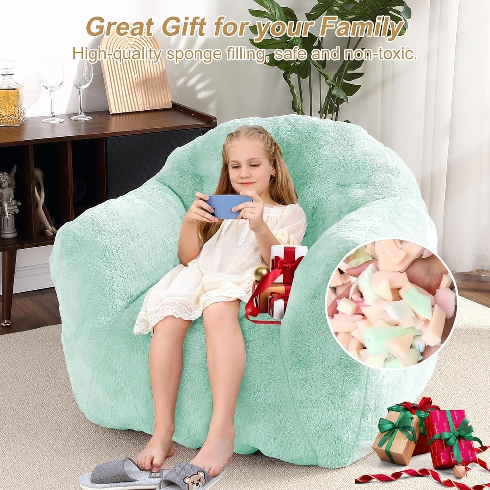 Beanbag Sofa Chair with Armrests for Living Room