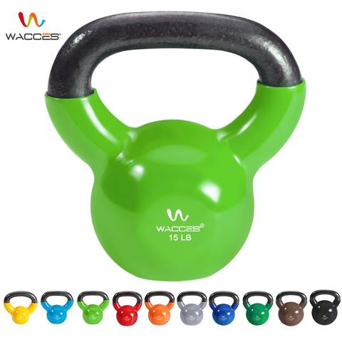Wacces Single Vinyl Dipped Kettlebell for Croos Training, Home Exercise