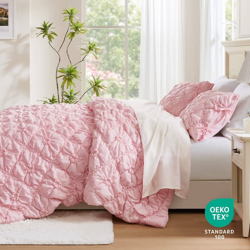 Intelligent Design Lily Embroidered Comforter Set