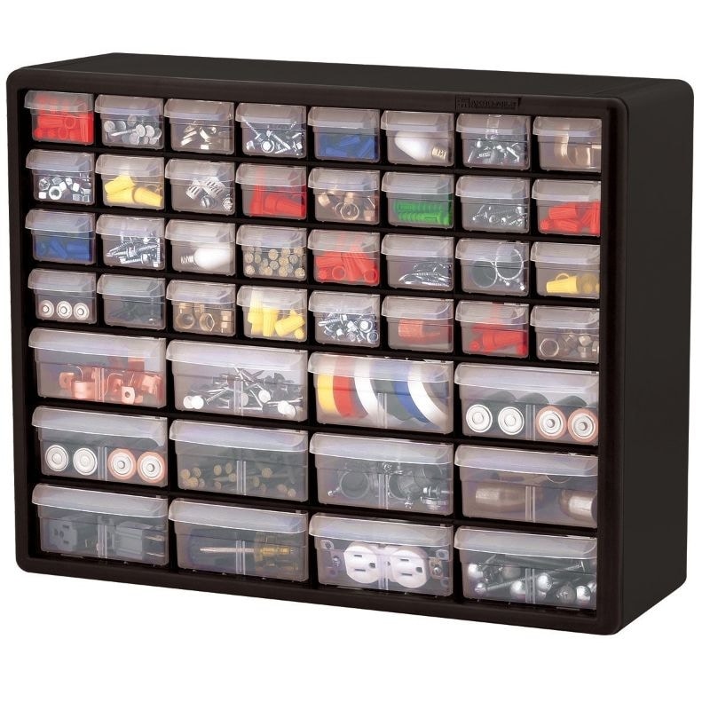 Hardware Craft Fishing Garage Storage Cabinet in Black with Drawers - 6.4 x 20 x 15.8 Inches