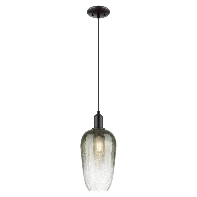 Innovations Lighting Downtown Urban - Brookhaven Flute - 1 Light 7" Cord Hung Mini Pendant - Matte Black/Slate Shade