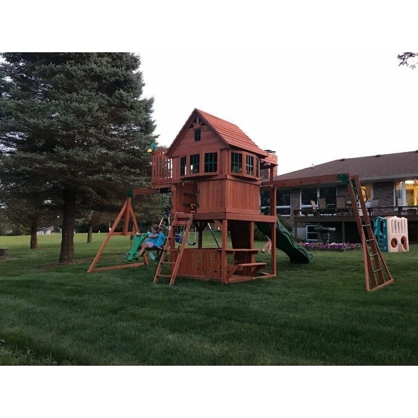 Top Product Reviews For Backyard Discovery Skyfort Ii Brown All Backyard Discovery Skyfort Ii Brown All Cedar Swing Set Play