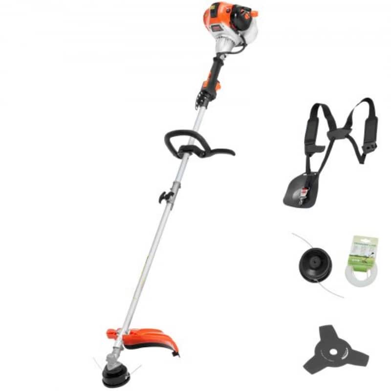 White Gas String Trimmer 25.4CC 2-in-1 Brush Cutter, 1HP Power - 72.83 x 14.96 x 9.45 in
