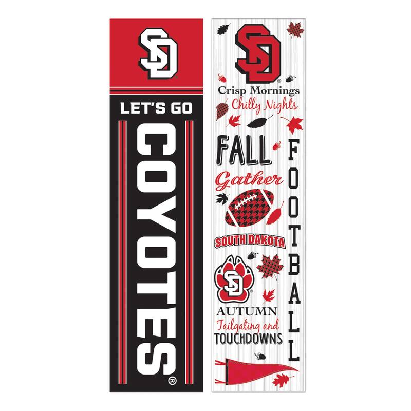 47" Double Sided Seasonal Porch Leaner, University of South Dakota - 47" x 11.25"