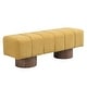 preview thumbnail 4 of 6, 50"L Chenille Upholstered Bench with Wood Legs, No Assembly Needed, Multi-Functional Dining/Bedroom/Entryway Ottoman