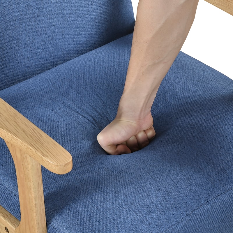 Dean 27" Textured Fabric Accent Chair - Solid Rubberwood Frame