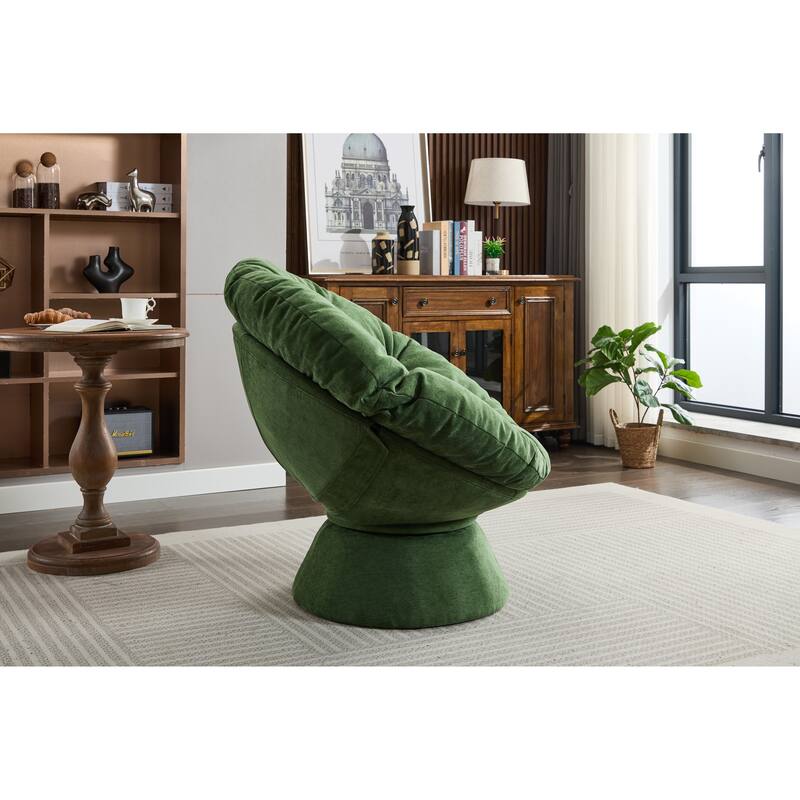 Oversized Swivel Accent Chair, 360-Degree Swivel Barrel Chair, Papasan Chair for Living Room and Bedroom Comfort